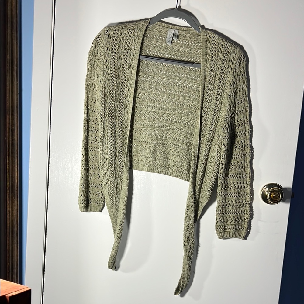 Sahalie Open Knit Cardigan Sweater Shrug size Small